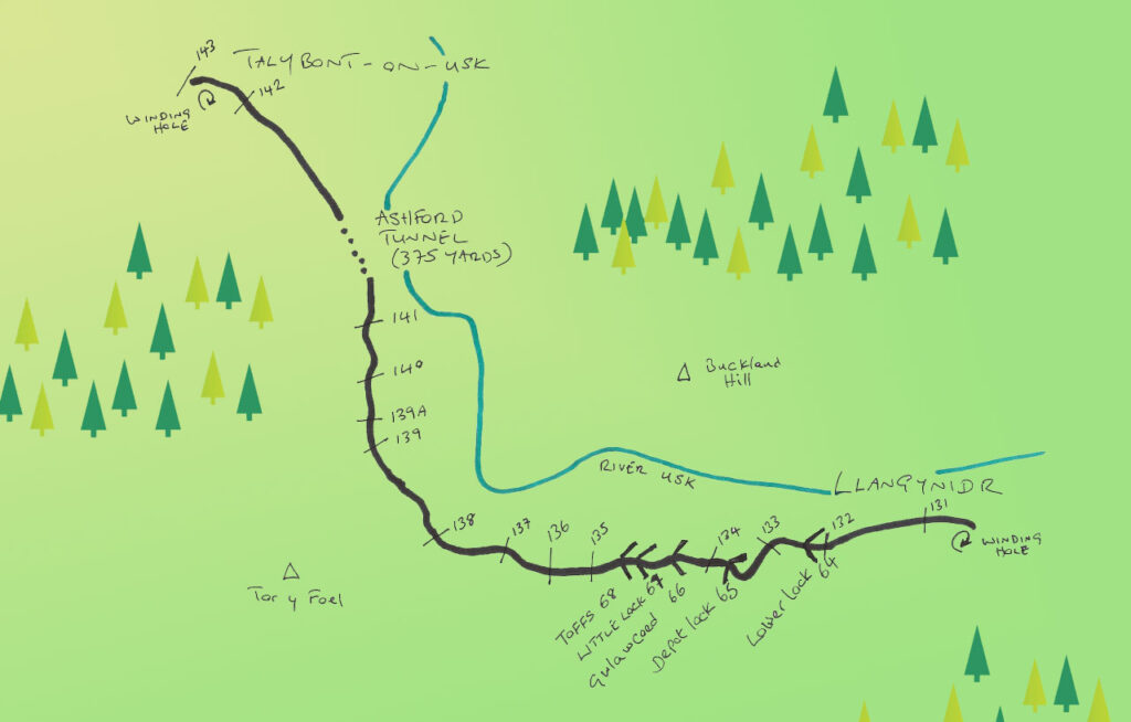 route map of Buckland hill area